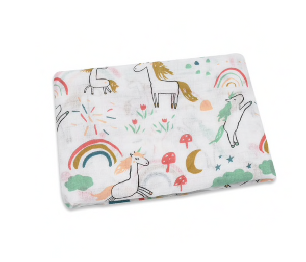 Muslin Unicorn Swaddle Blanket